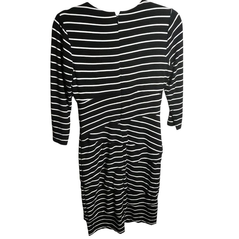 WHBM Sheath Dress Black/Ecru Stripe, Sweetheart Neck, Size 6 - Picture 4 of 4